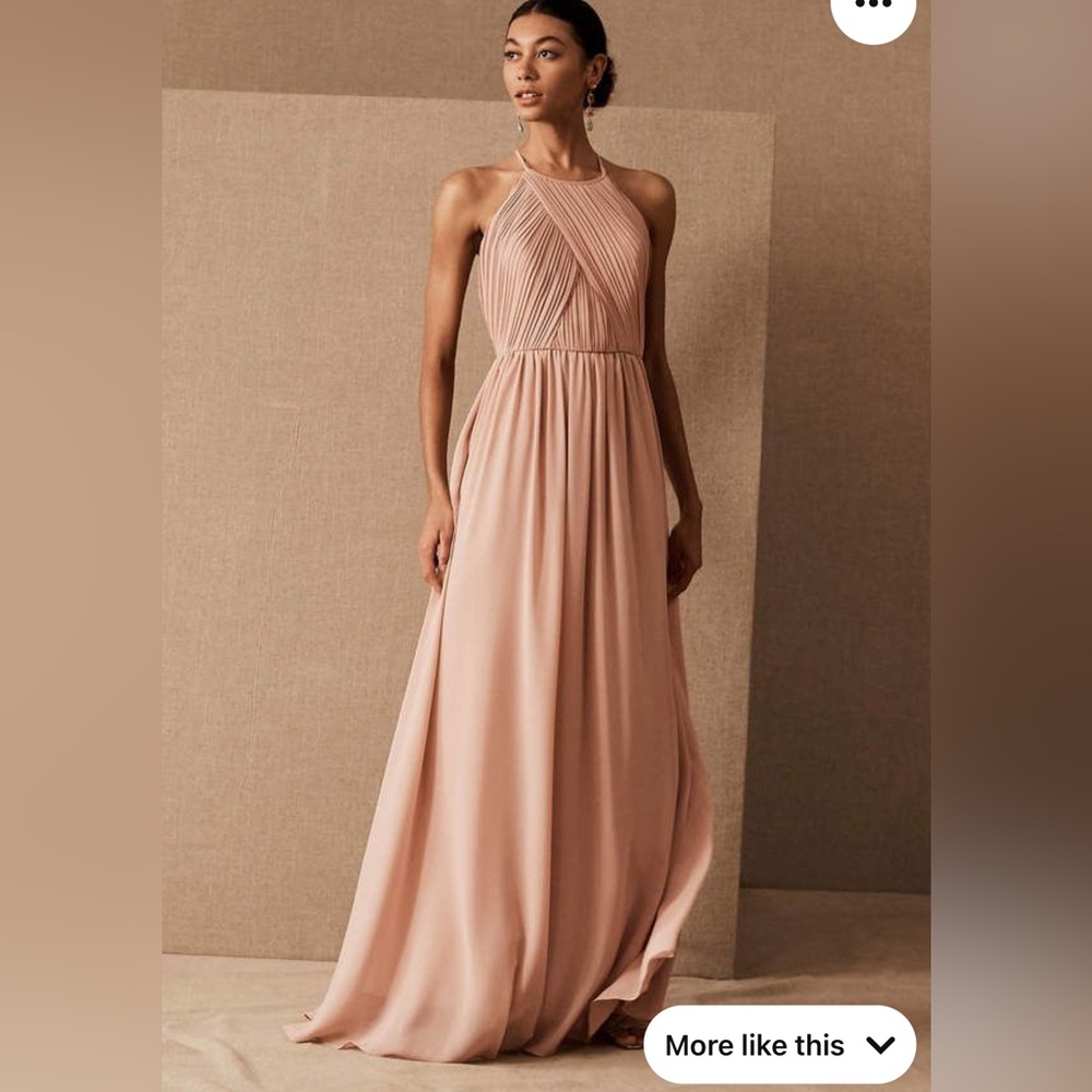 BHLDN Pink Madrie Chiffon Halter Maxi Dress Bridesmaid Size 4 BRAND NEW